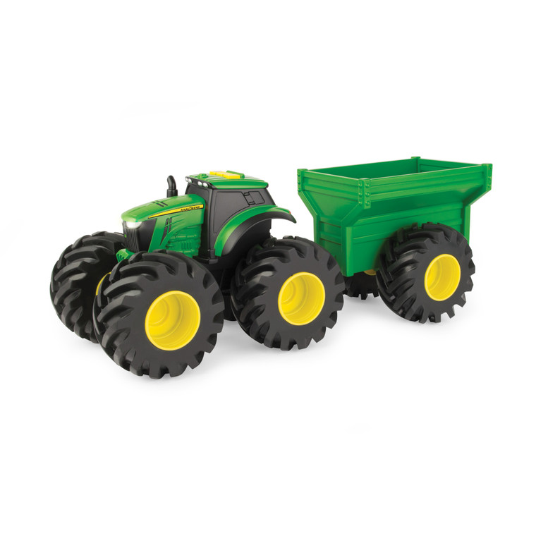 John Deere Monster Treads Lights & Sounds 8 Inch Tractor with Wagon 46260F