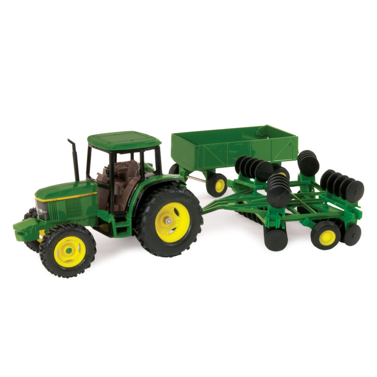 John Deere 1:32 Scale 6410 Tractor with Barge Wagon & Wing Disk 15489P