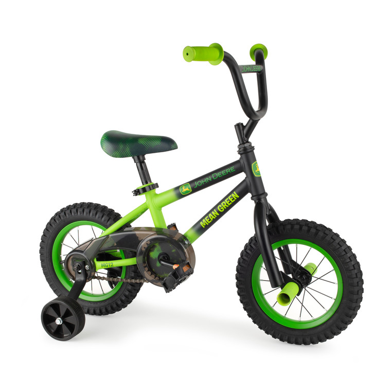 John Deere Mean Green Kid's Bicycle with Removable Training Wheels – 12ʺ Boy’s Bike – Ages 3 and Up 46397