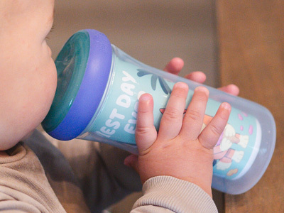 The First Years GreenGrown Reusable Spill-Proof Straw Toddler Cups -  Purple/Teal - 3pk/10oz