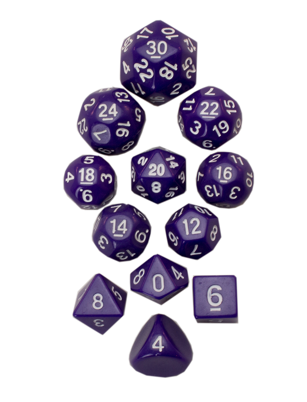 12pc Tiered Dice Set - Purple