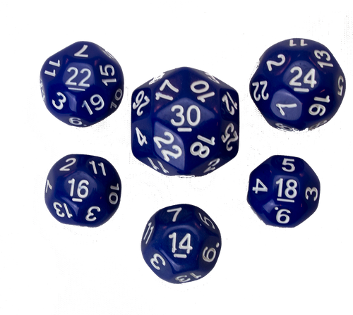 Dice Set - Blue, 6 pc Upgrade