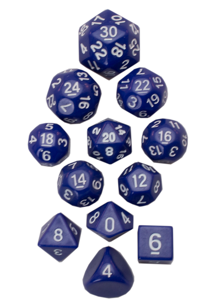 12pc Tiered Dice Set - Blue