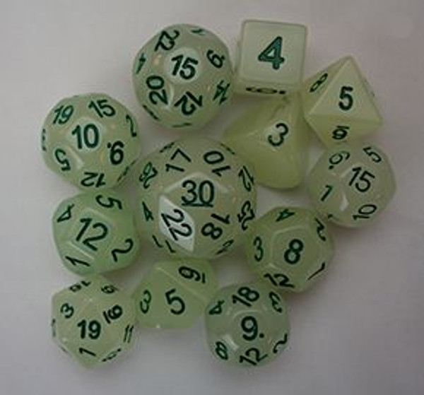 12pc Tiered Dice Set - Glow-in-the-Dark