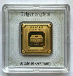10 Grams GOLD GEIGER Bar In Assay.