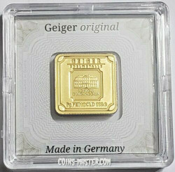 5 Grams GOLD GEIGER Bar In Assay.