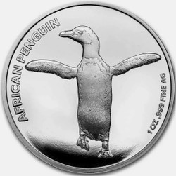 1 Oz PROOF Silver San Diego Zoo PENGUIN Round.