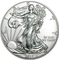 2019 1 Oz Silver $1 AMERICAN EAGLE Coin.