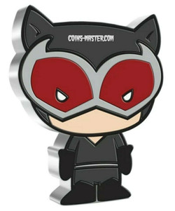 2021 1 Oz PROOF Silver $2 Niue CATWOMAN Chibi DC Comics Coin.