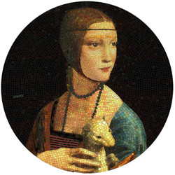 2020 3 Oz Silver $20 Palau LADY WITH AN ERMINE Great Micromosaic Passion Coin.