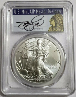 2021 1 Oz Silver $1 AMERICAN EAGLE PCGS MS70 FDOI Cleveland Native Type 1 Coin.