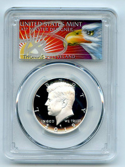 2019-S 50 Cents KENNEDY PCGS PF70DCAM FDOI Thomas Cleveland Eagle Silver Coin.