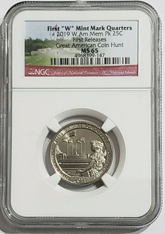2019-W 25C AMERICAN MEMORIAL PARK NGC MS65 First Releases Coin.