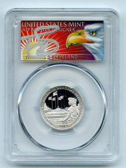 2019-S 25C AMERICAN MEMORIAL NP PR70DCAM FDOI Thomas Cleveland Eagle Silver Coin. 