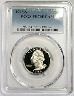 1995-S 25C GEORGE WASHINGTON PR70DCAM Nickel Coin.