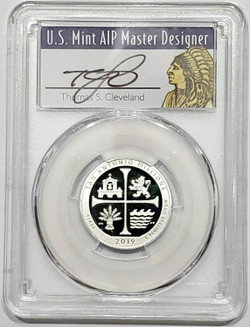 2019-S 25C SAN ANTONIO MISSIONS NP PR70DCAM FDOI Cleveland Native Silver Coin.