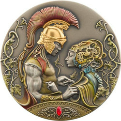 2022 2 Oz Silver $5 Niue Myths of Love MEDEA N JASON'S LOVE Antique Finish Coin.