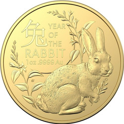 2023 1 Oz GOLD $100 Australia Ram YEAR OF THE RABBIT Serie III Coin.