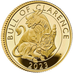 2023 £25 Great Britain Tudor Beasts BULL OF CLARENCE 1/4 Oz GOLD Proof Coin.