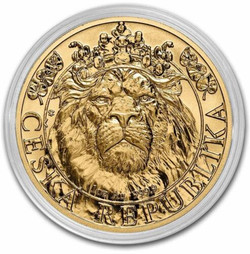 2022 $50 Niue REVERSE PROOF CZECH LION 1 Oz GOLD Coin.