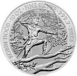 2023 10 Oz Silver £10 Great Britain Myths N Legends ROBIN HOOD BU Coin.