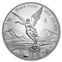 2021 1 Kilo Silver MEXICAN LIBERTAD BU Coin.