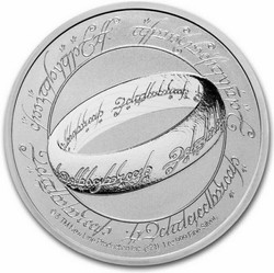 2021 1 Oz Silver $1 New Zealand Lord Of The Rings: THE ONE RING Coin.