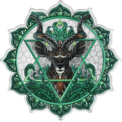 2022 $5 Solomon Islands ANTELOPE CHAKRA Phil Lewis 2 Oz Silver Proof Coin.