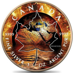 2021 1 Oz Silver $5 Canada GLOBAL WARMING LEAF Coin.