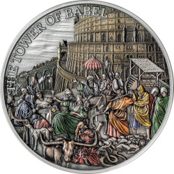 2022 5 Oz Silver $10 Tokelau Bible Fundamental Stories THE TOWER OF BABEL Antique Finish Coin.