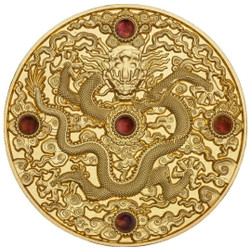 2023 $5 Niue CHINESE DRAGON ART Gilded 2 Oz Silver Coin.