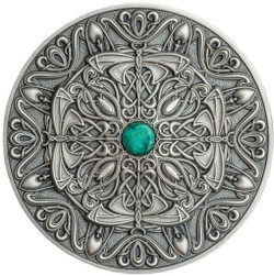 2022 3 Oz Silver $10 Fiji Mandala Art NOUVEAU Antique Finish Coin.