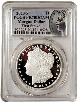 2023-S $1 MORGAN DOLLAR PCGS PR70DCAM First Strike Silver Proof Coin.