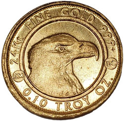 2020 1/10 Oz GOLD PROSPECTOR 24K Coin.