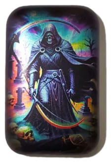 2024 2 Oz Silver GRIM REAPER Cast Antique Colored Bar.