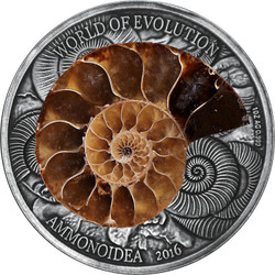 2016 1 Oz Silver 1000 Francs Burkina Faso AMMONITE World of Evolution Coin.