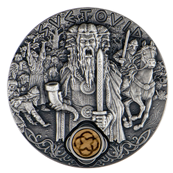 2019 2 Oz Silver $2 Niue Slavic Gods SVETOVID Antique Finish Coin.
