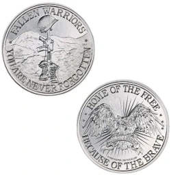 2 Oz Silver You Are Never Forgotten FALLEN WARRIORS Coin.