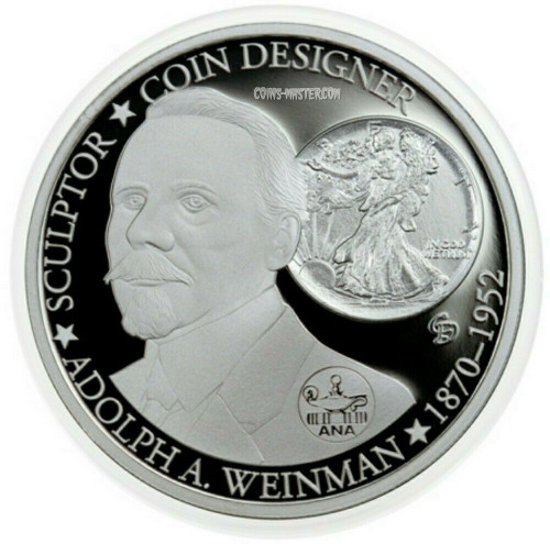 2015 1 Oz PROOF Silver $1 Tuvalu Designers Of America Coins ADOLPH WEINMAN Coin.