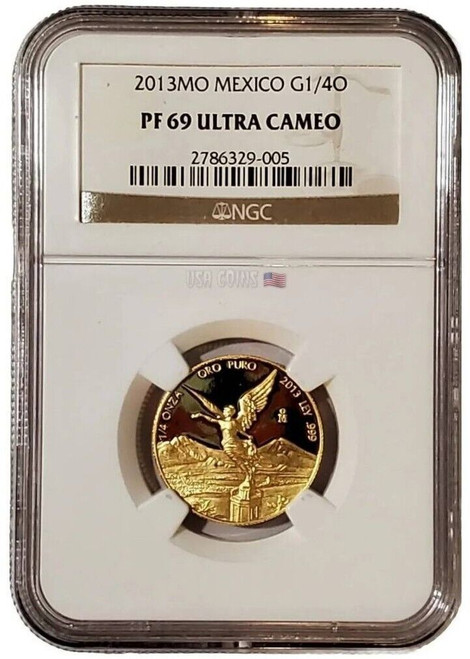 2013 1/4 Oz GOLD MEXICAN LIBERTAD NGC PF69UCAM Proof Coin - 600 Pieces Minted.