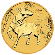 2021 1/4 Oz GOLD Australia YEAR OF THE OX Coin.