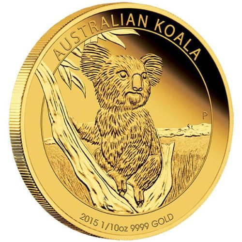 2015 P 1/10 Oz PROOF Gold $15 Australian KOALA Coin.