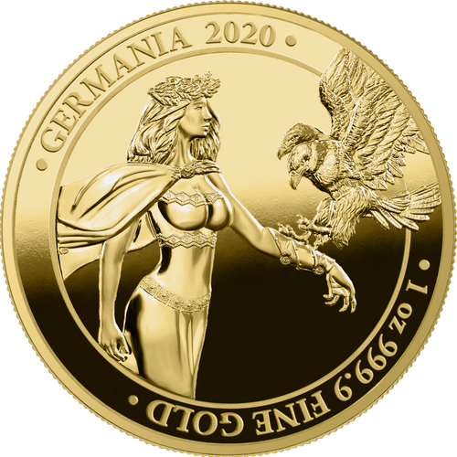 2020 1 Oz PROOF GOLD 100 Mark GERMANIA Coin, 100 Pieces Minted.