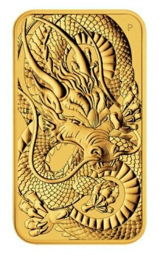2021 1 Oz GOLD $100 Australia DRAGON Rectangular Coin.