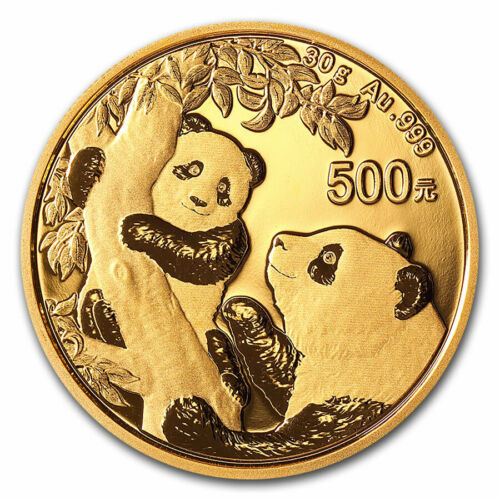 2021 30 Grams GOLD 500 Yuan Chinese PANDA BU Coin.