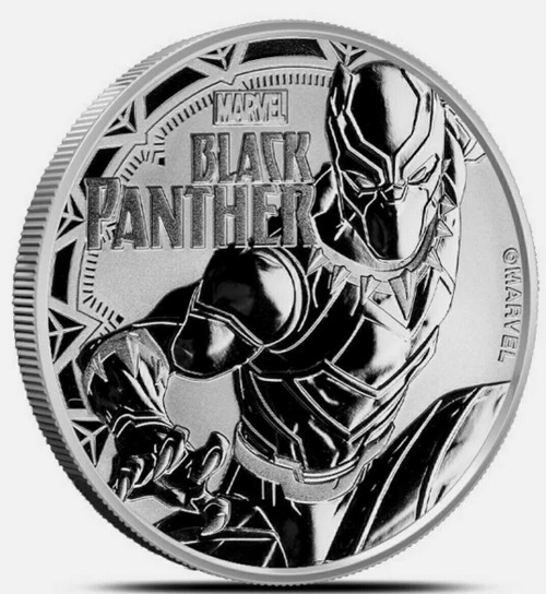 2018 1 Oz Silver $1 Tuvalu BLACK PANTHER Marvel Comics Proof Like Coin.