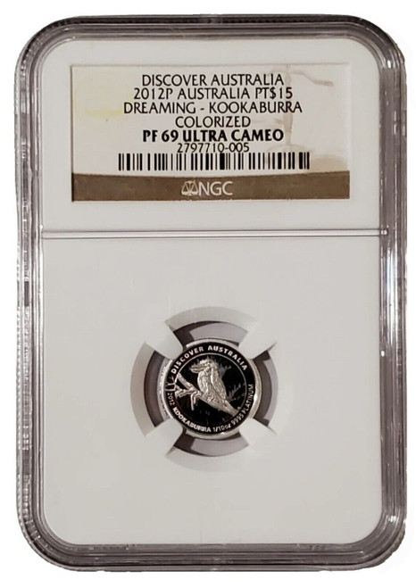 2012-P 1/10 Oz Platinum $15 Australian DREAMING KOAKABURRA PF69 Ultra Cameo Coin - 478 Minted.