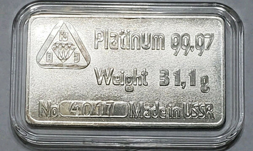 VERY RARE 1 Oz Pure PLATINUM 99.97% Bar.