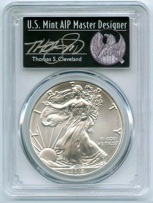 2018 1 Oz Silver $1 EAGLE PCGS MS70 FS Thomas Cleveland 1 of 1000 Freedom Coin.