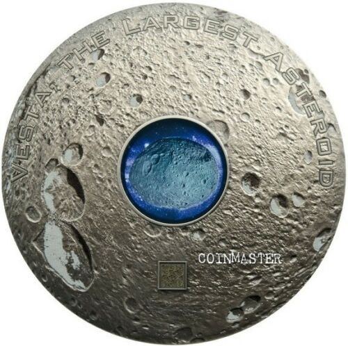 2018 3 Oz Silver $20 Cook Islands VESTA THE LARGEST ASTEROID Hed Meteorites Diogenite NWA 7490 Coin.